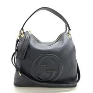 GUCCI Soho Shoulder Bag Handbag Leather Black Crossbody